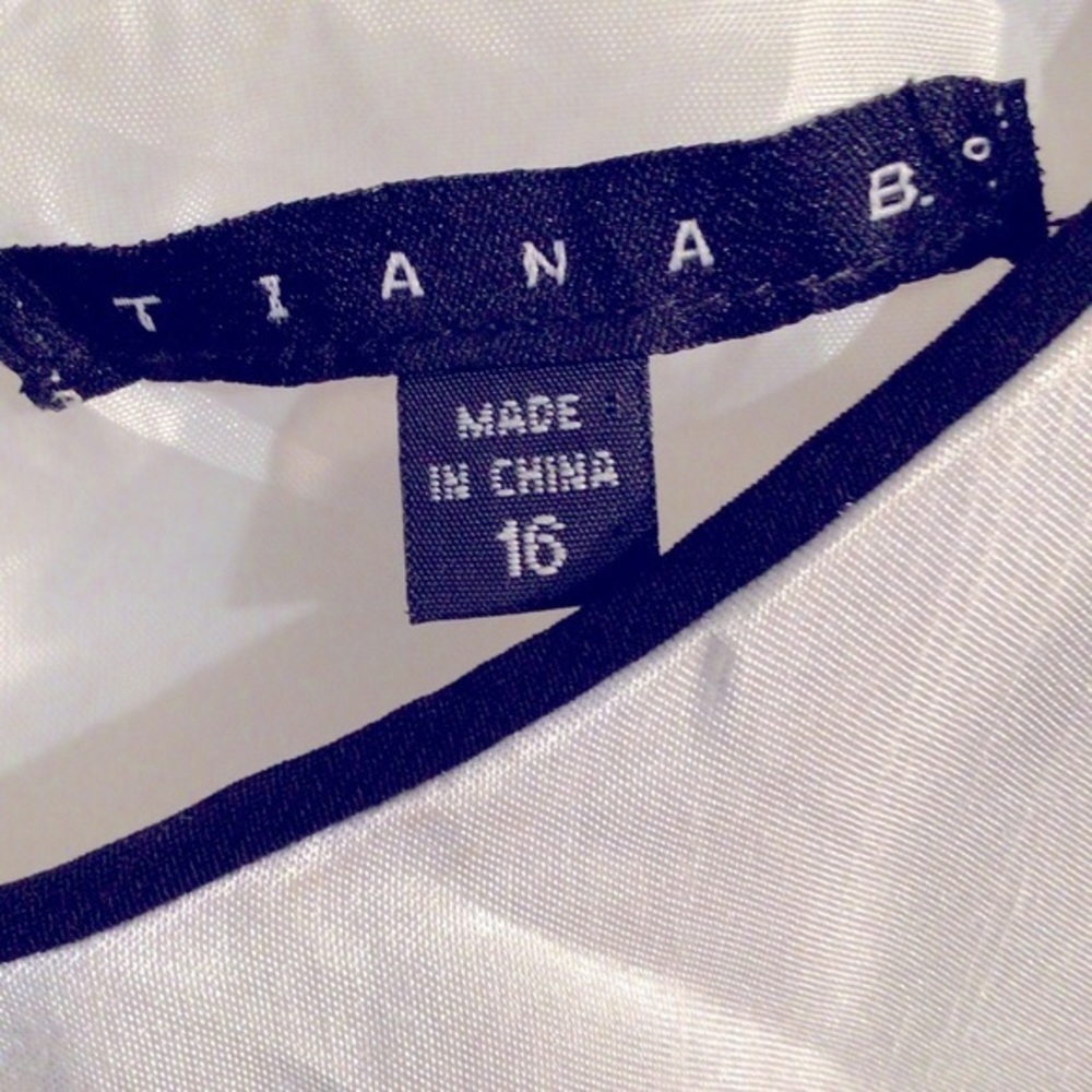 TIANA B. WHITE WITH FLORAL PATTERN DRESS SIZE 16 - Picture 10 of 13